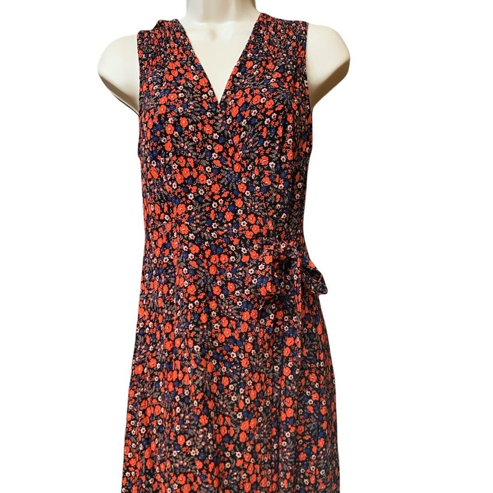 Universal Thread WRAP DRESS Sleeveless Floral Red Black Rayon Summer Cute